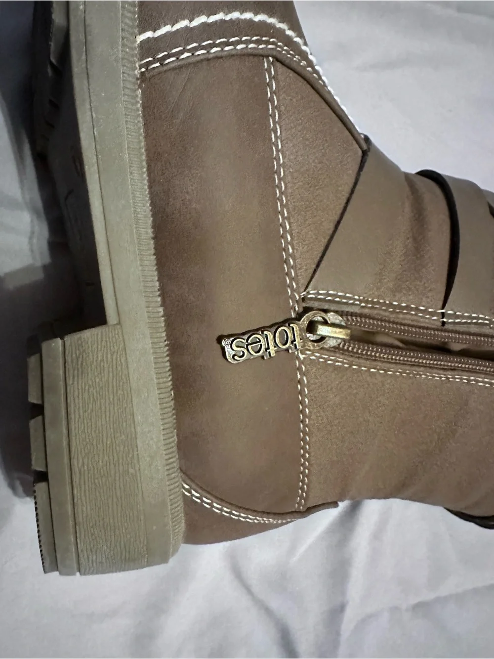 Cozy  Deidre Brown Faux-Shearling Strap Boots